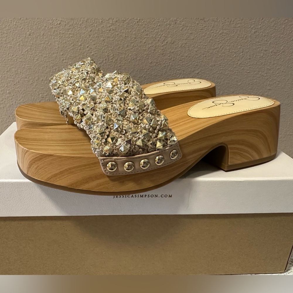 🔴 Jessica Simpson Wooden Platform Sandals - NIB